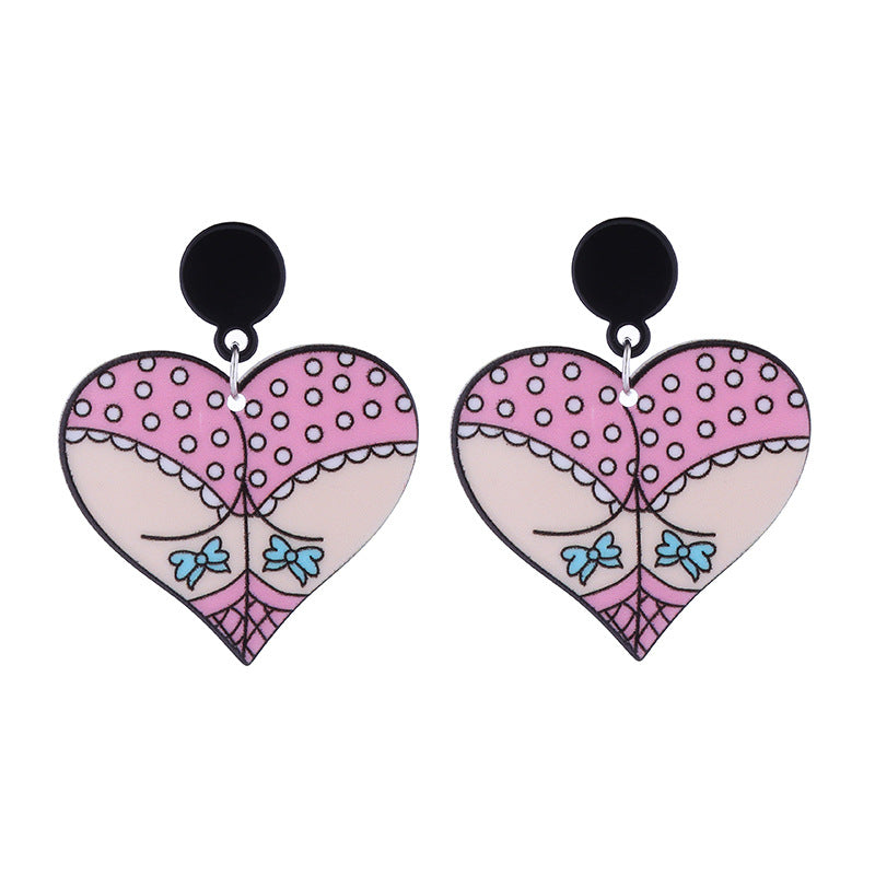 Wholesale Cartoon Love Punk Style Heart Earrings Acrylic Earrings ACC-ES-CT037