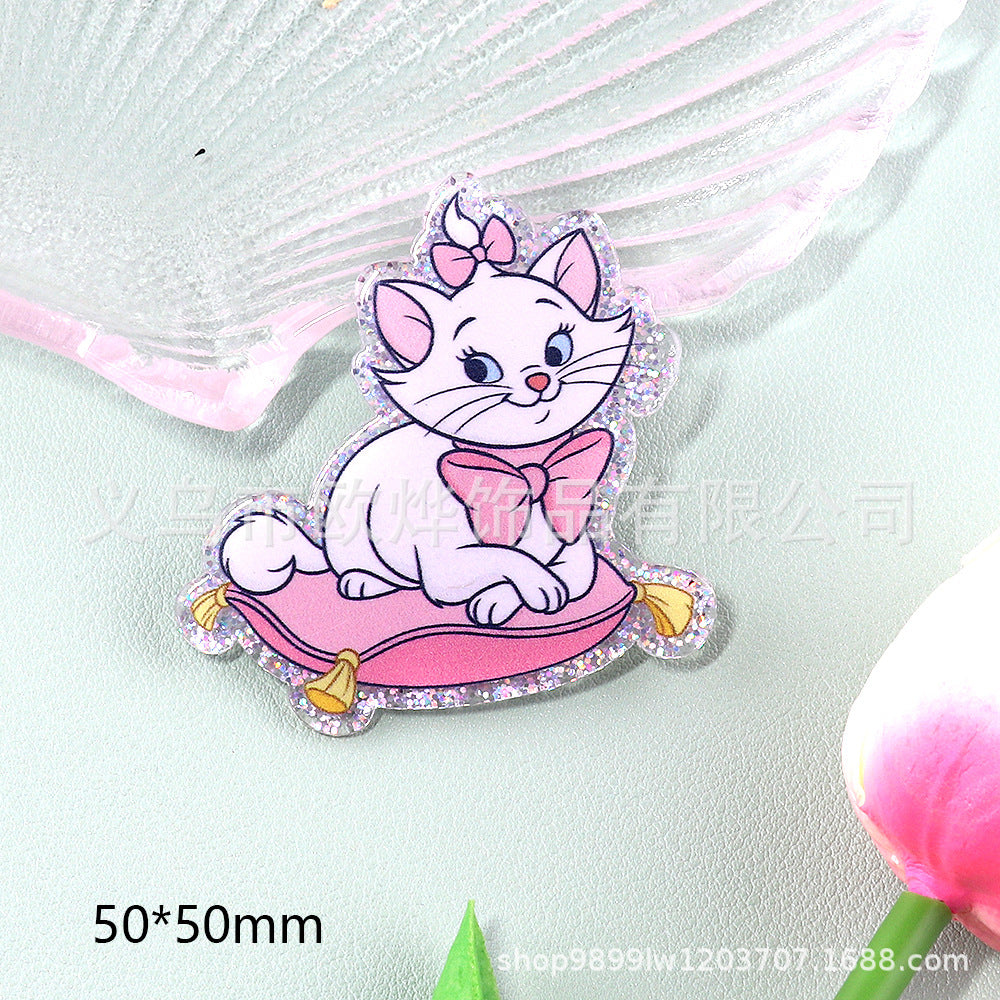 Wholesale 10pcs DIY Flatback Cartoon Rainbow Girl Acrylic Flatback Badge Reels Retractable Keychain DIY Accessories