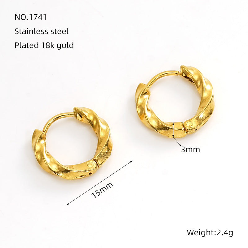 Wholesale Titanium Steel Gold-plated Earrings