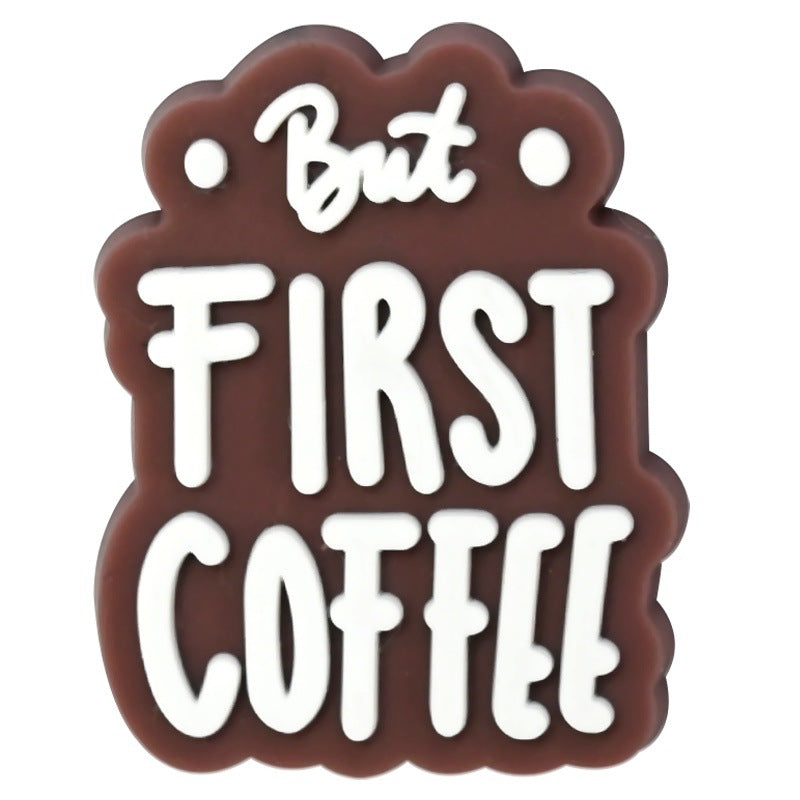 Wholesale Random 100pcs  coffee series   PVC Soft Rubber Shoe Buckle Decoration