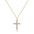 Wholesale brass real gold electroplated inlaid zircon cross necklace