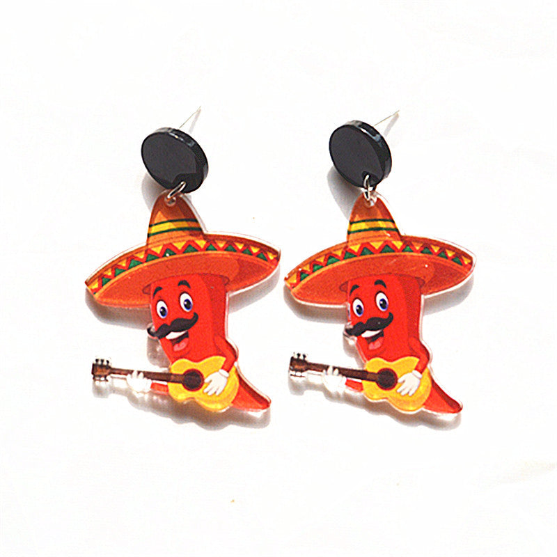 Wholesale Mexican Carnival Earrings  Acrylic Personalized Sweet Earrings for Women