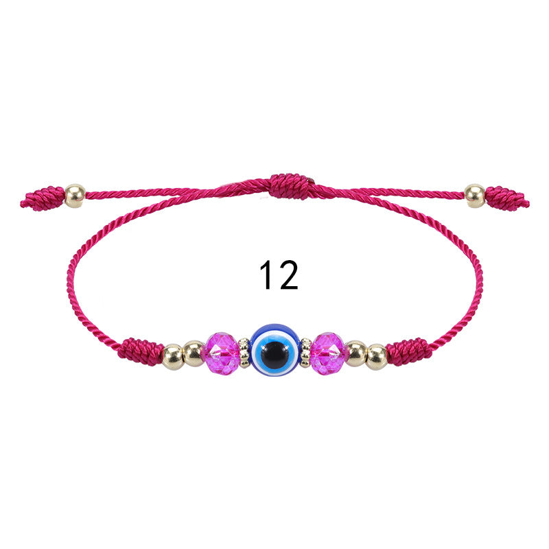 Wholesale Evil Eye Bracelet Crystal Beaded Bracelet Adjustable Braided Bracelet