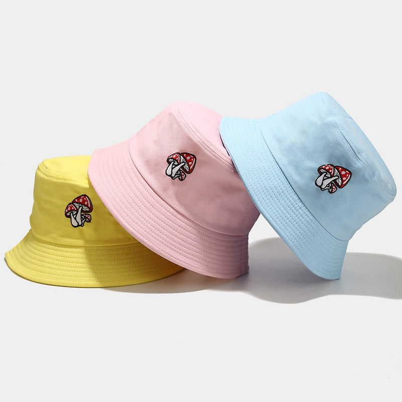 Wholesale cute three mushroom embroidered fisherman hat