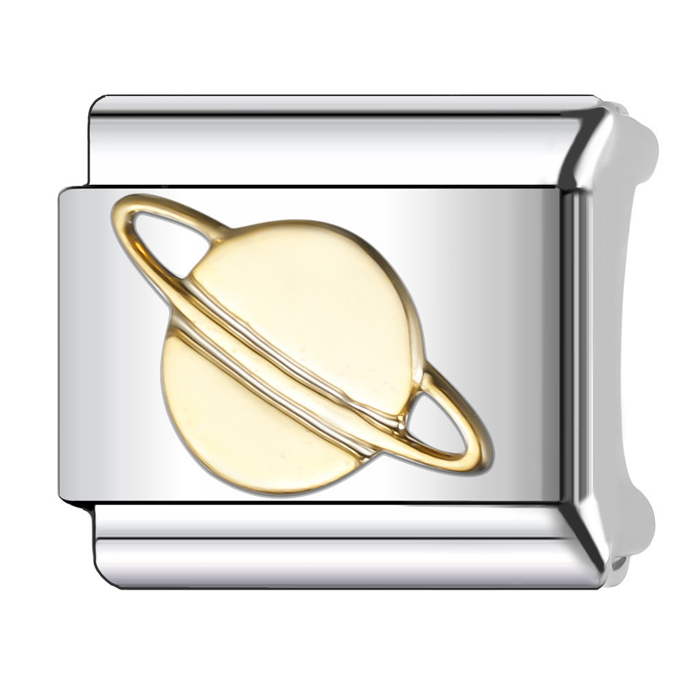 Wholesale Italian Charm Bracelet 9mm DIY Splicing Sun and Star Series Stainless Steel Composable Bracelet