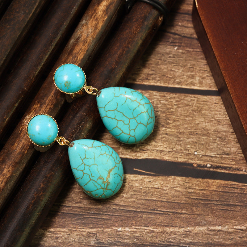 Wholesale Bohemian Retro Teardrop Dangle Stud Earrings with Tassels
