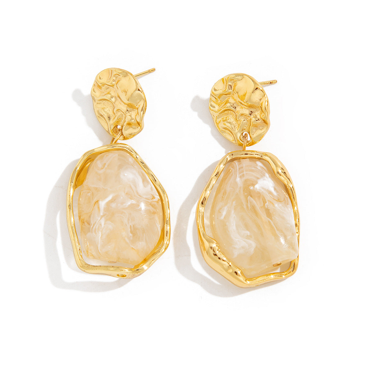 Wholesale French Fashion Pearl Square Pleated Earrings Light Luxury Style Fashion Accessory for Gift and Party Wear