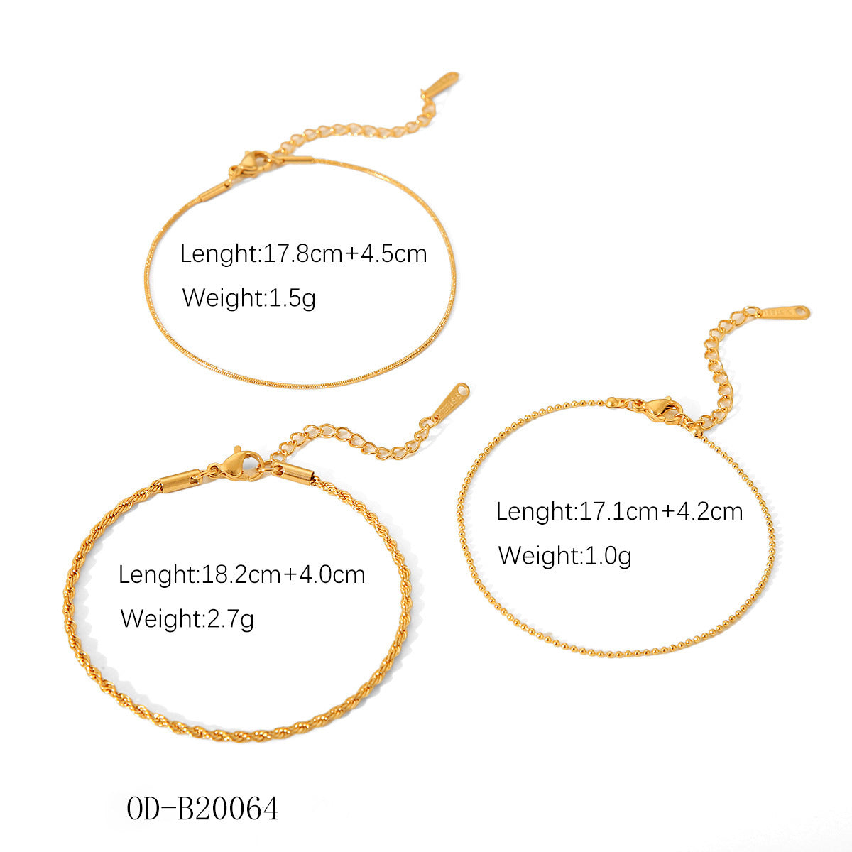 Wholesale  18K Bracelet Stainless Steel Twist Chain Bracelet Cuban Chain