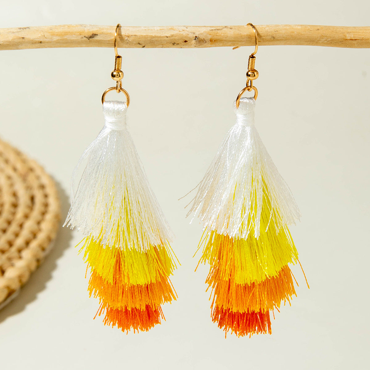 Wholesale   funny  skull tassel rice beads earrings