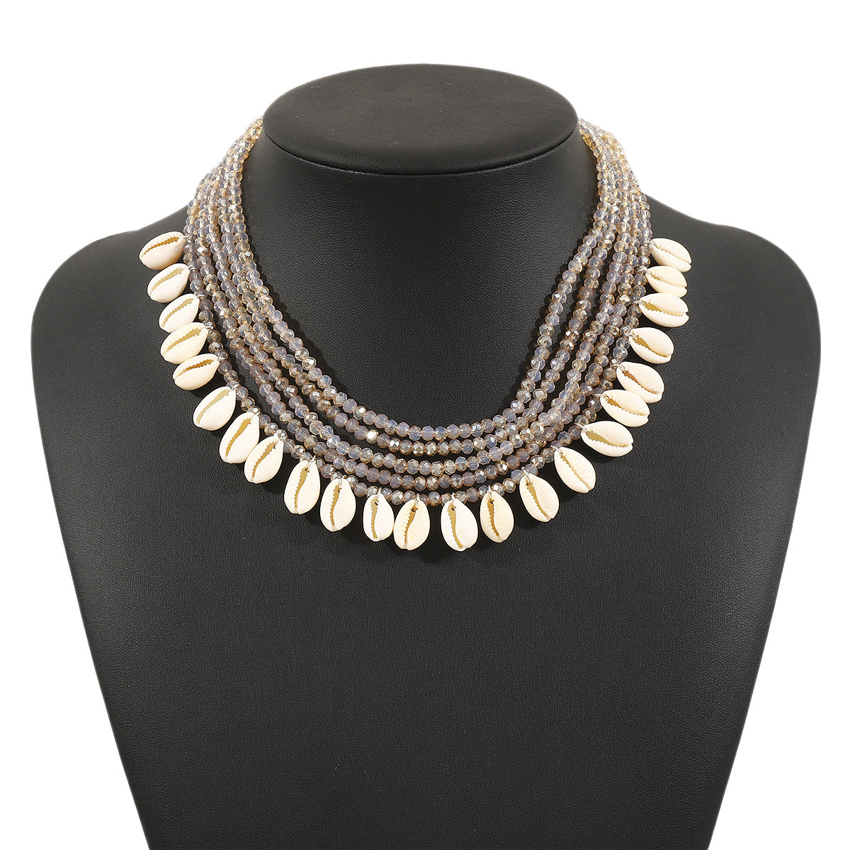 Wholesale exaggerated retro imitation crystal multi-layer necklace
