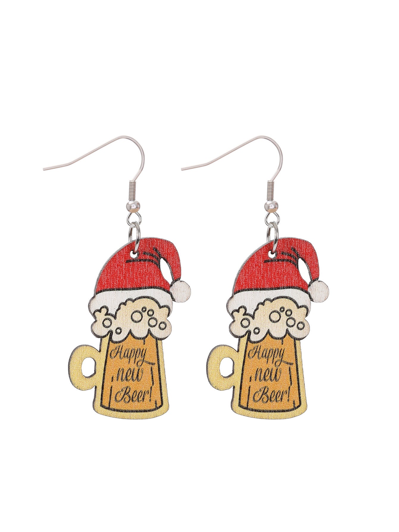 Wholesale Christmas Party Cute Snowman Christmas Tree Cartoon Wooden Earrings