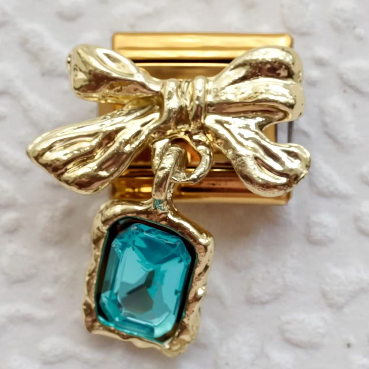 Wholesale  5pcs Italian Charm Bracelet 9mm DIY Bow  Gemstone Envelope  Creative Stainless Steel Composable Bracelet