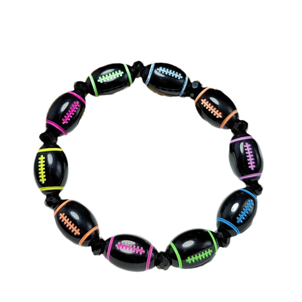Wholesale Sports Series Rugby Football Volleyball Tennis Basketball Beaded Bracelets ACC-BT-Qiyu001