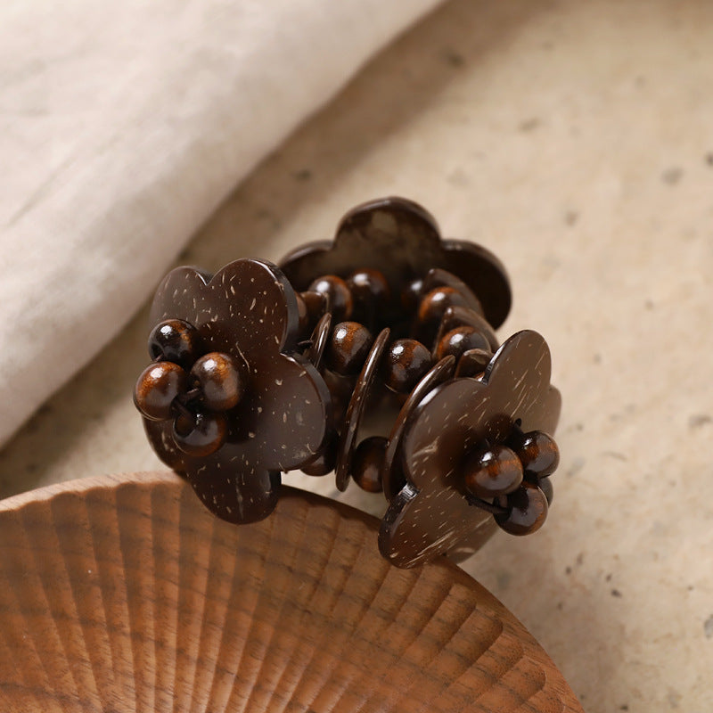 Wholesale Bohemian Retro nut Shell Bracelet Niche Stylish Ethnic Style Brown Coffee Beaded Bracelet Holiday Style Women' s Bracelet