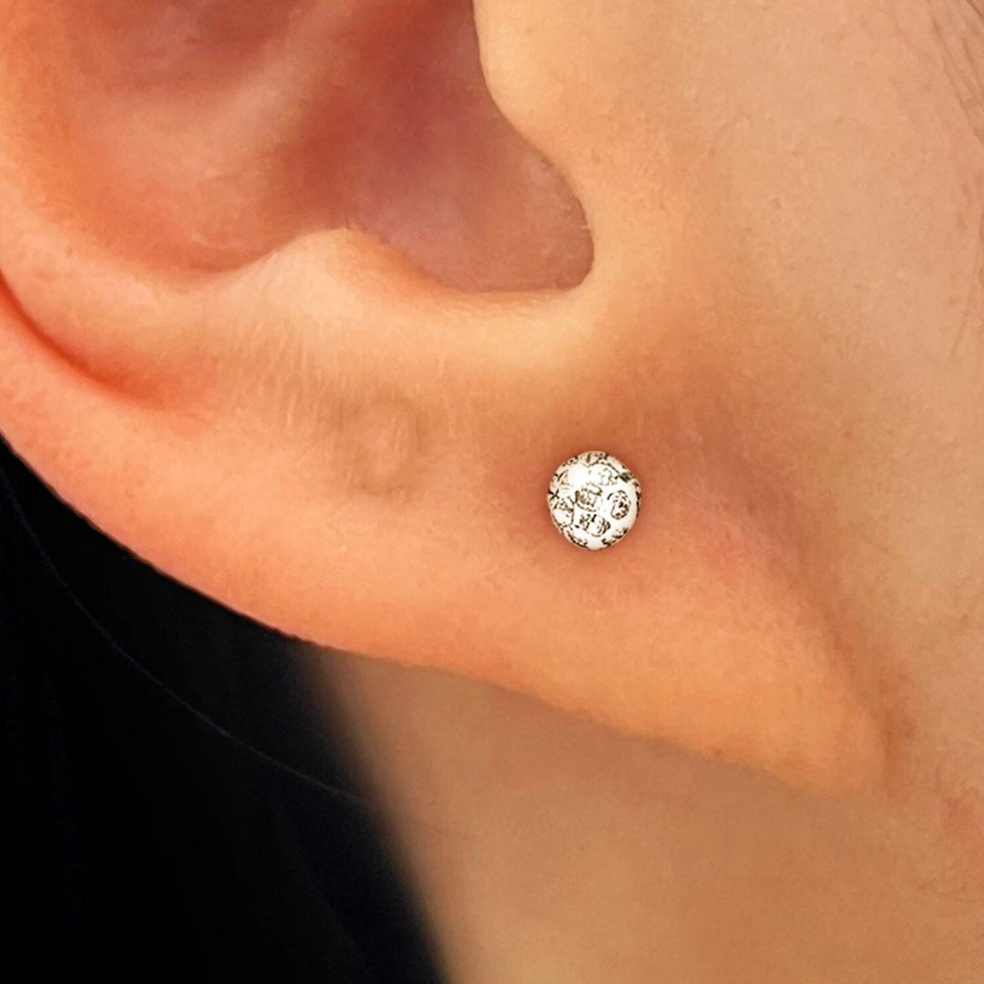 Wholesale Alloy Electroplated Screw Back Stud Earrings Spiral Ball Geometric Design For Women Stylish Jewelry Accessory