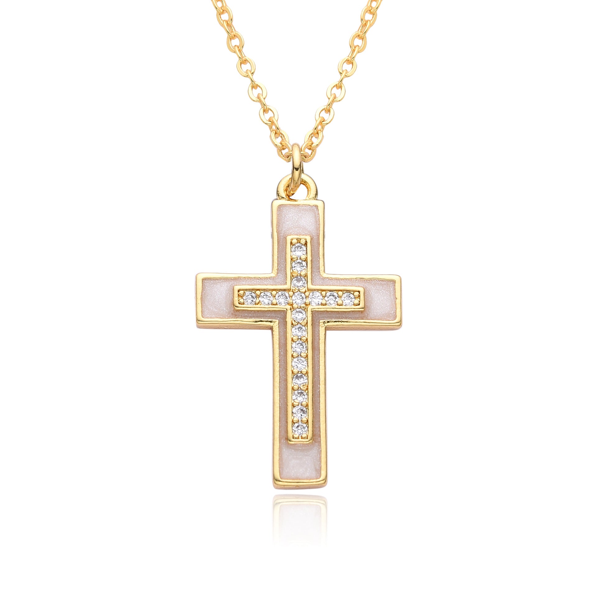 Wholesale  fashion Cross micro-inlaid necklace