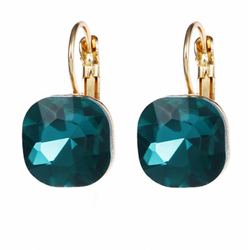 Wholesale Micro-paved Square Diamond Earrings