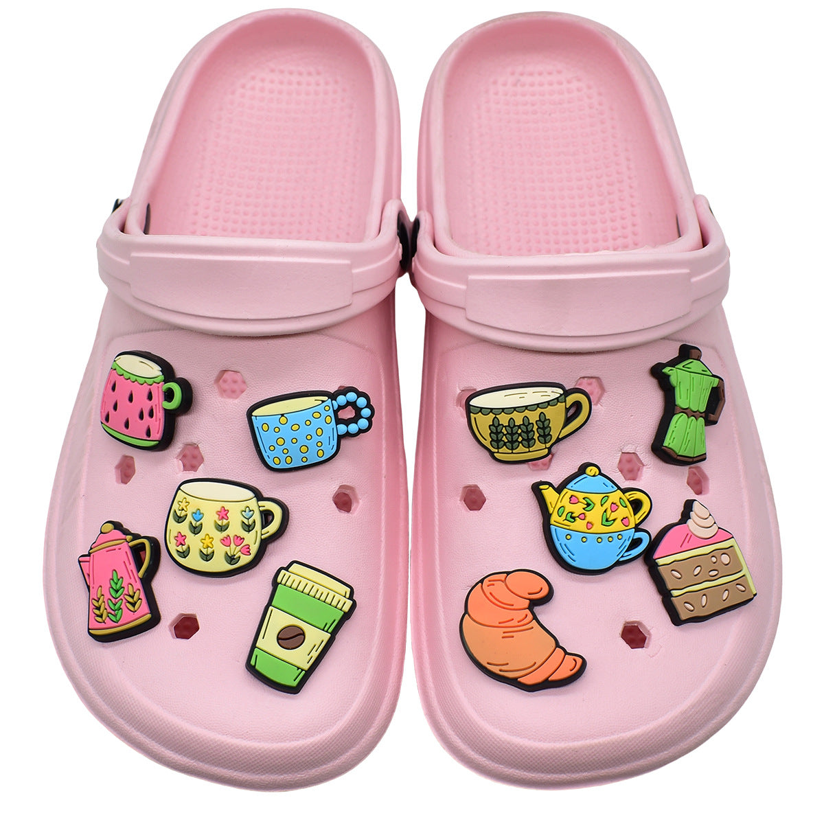 Wholesale Random 100pcs Cartoon Tableware Cups PVC Soft Rubber Shoe Buckle Decoration ACC-SC-RYY060