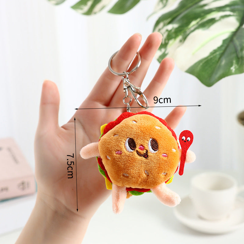 Wholesale Cartoon Chips Burger Hot Dog Plush Keychain ACC-KC-XiaW002