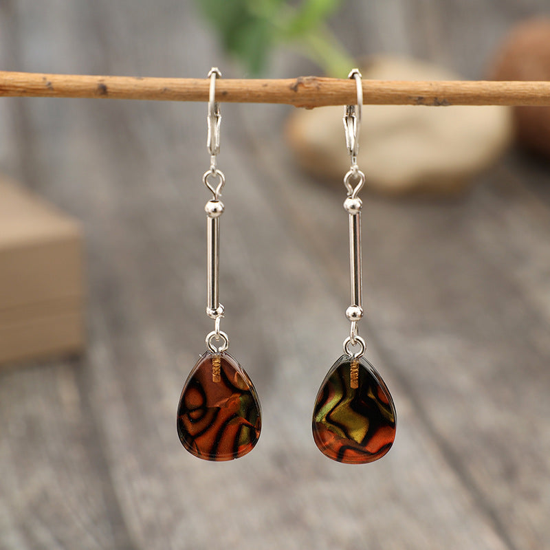 Wholesale Bohemian Retro Style Drop-Shaped Long Acrylic Earrings