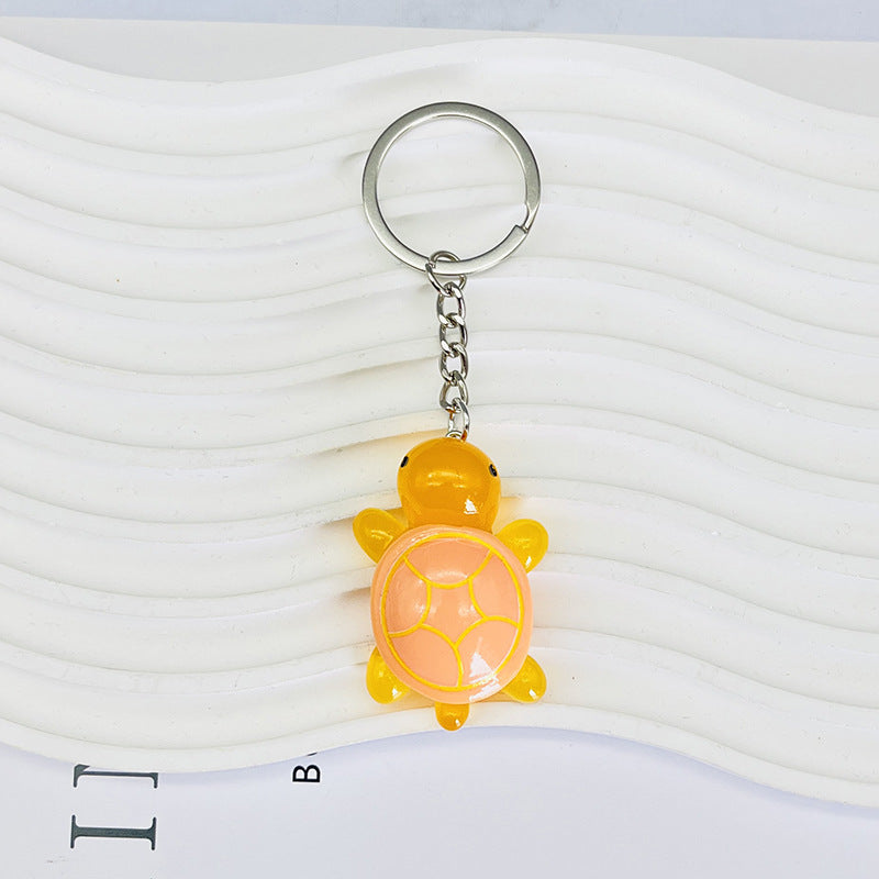 Wholesale Ins Style Cute Glowing Turtle Resin Keychain Bag Charm Decorative Accessory Gift For