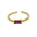 Wholesale  18k Brass Long Square Ladder Square  Birthstone  December Opening Ring