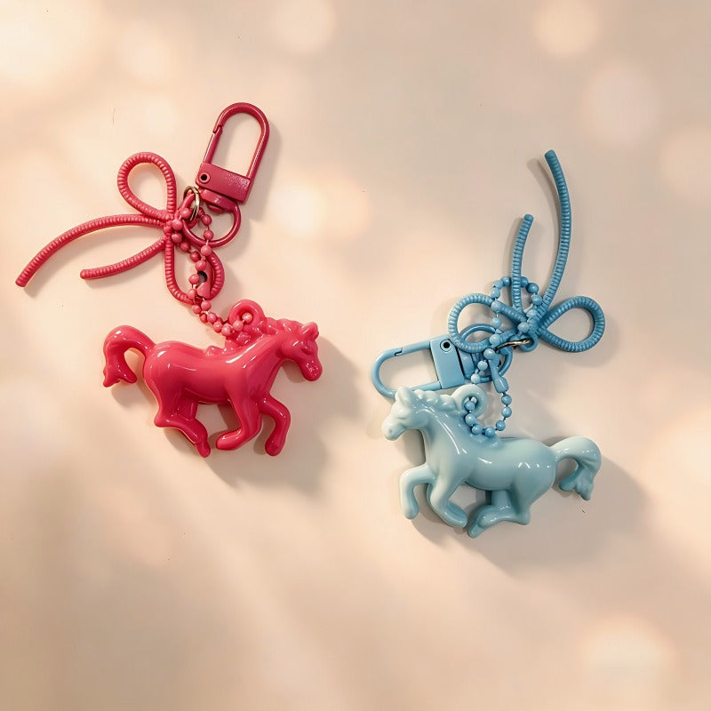 Wholesale Cute Acrylic Horse Keychain Bag Charm Car Key Accessory Gift