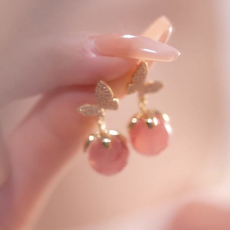 Wholesale Pink Diamond Pearl butterfly opal earrings