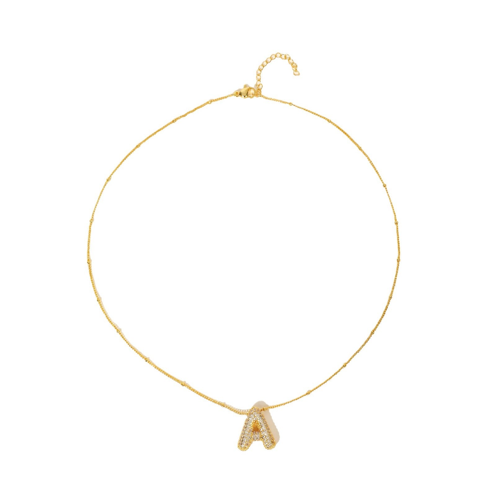 Wholesale Copper Gold Plated Zircon Clavicle Chain Birthday Balloon Letter Necklace ACC-NE-MeiWeite004