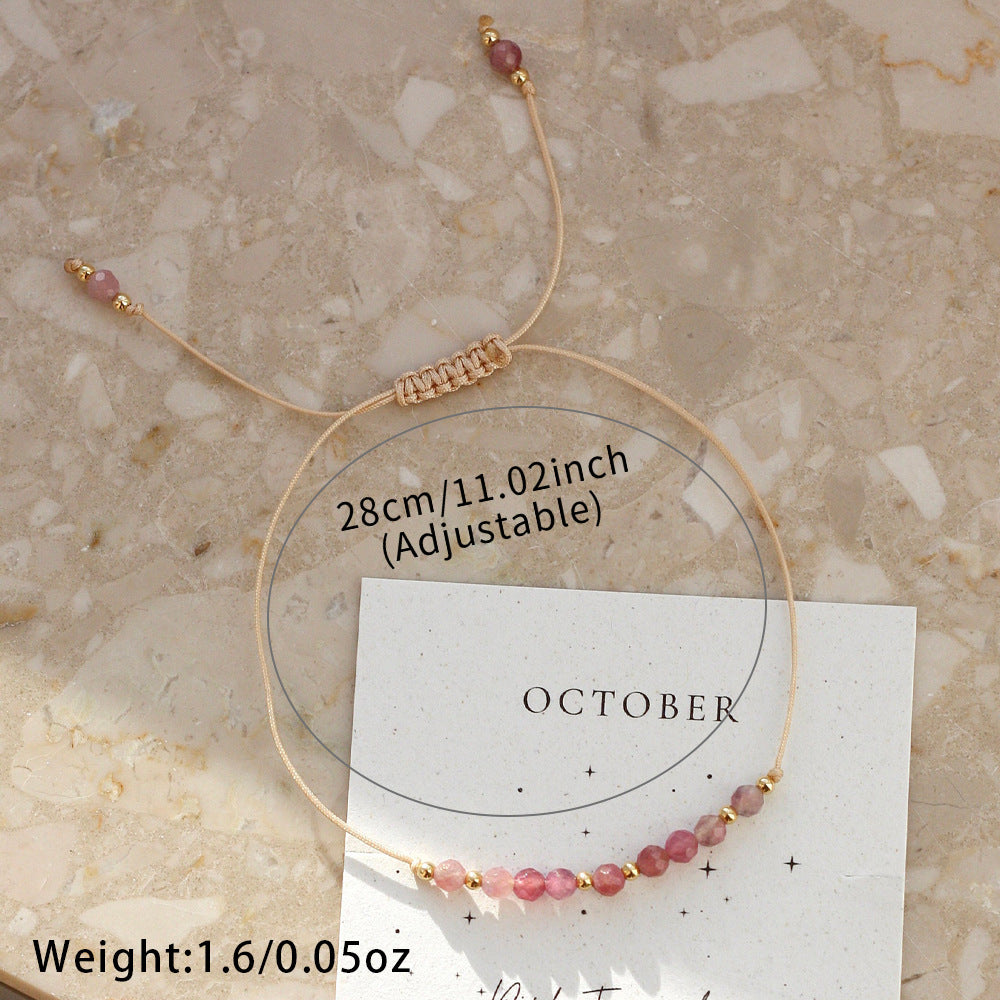 Wholesale month birthday natural stone mixed wear copper beads bracelet