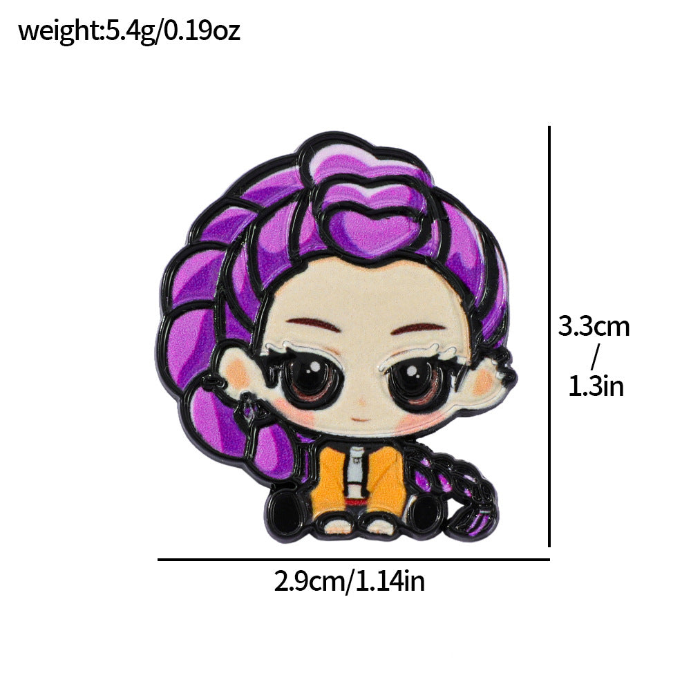 Wholesale Cartoon kpop metal badge alloy printing brooch