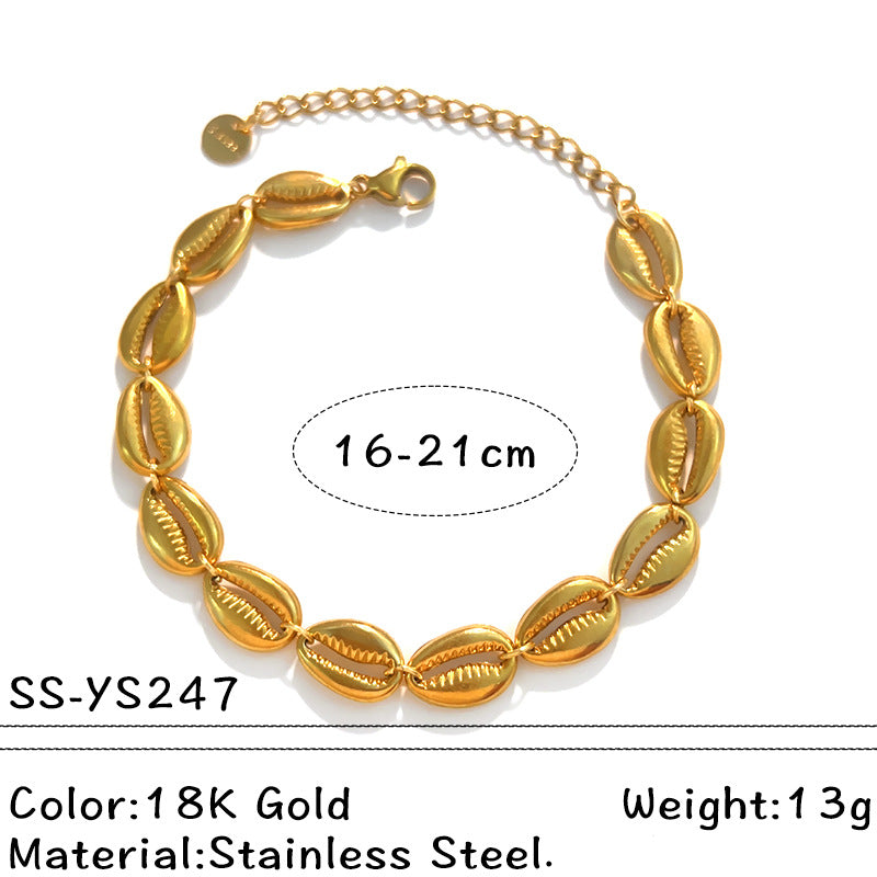 Wholesale Stainless steel bracelet with 18K gold plating,  geometric square and heart shape.