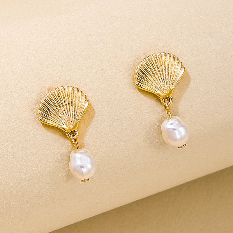 Wholesale  Creative  Pearl Starfish Earrings