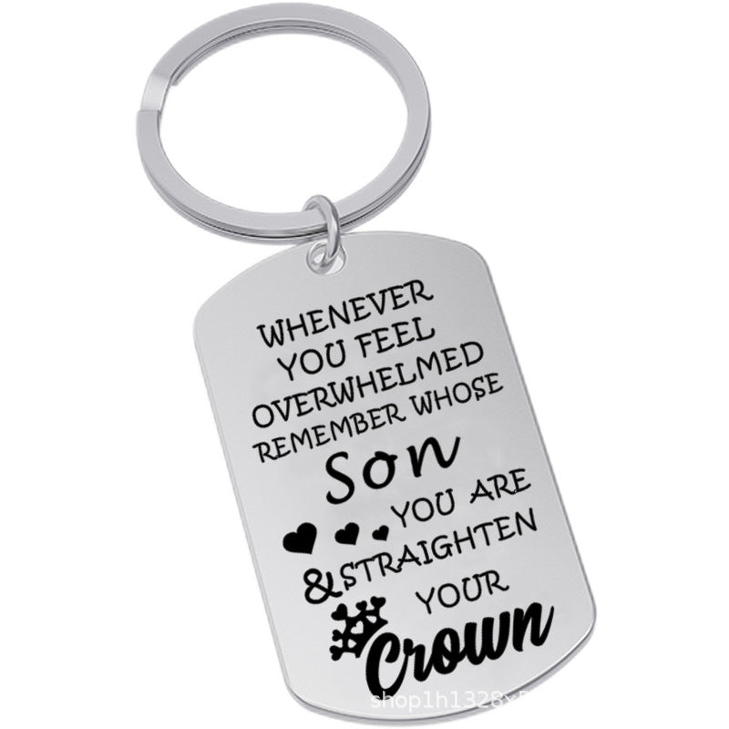 Wholesale Home Titanium Steel Stainless Steel Keychain Engraving Jewelry ACC-KC-Chenz005