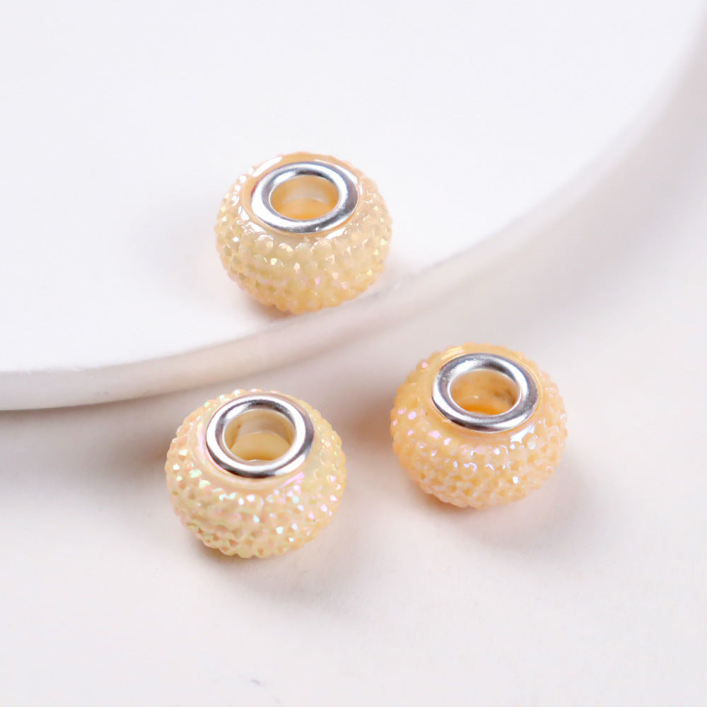 Wholesale100pcs  Big Hole Beads Gypsophila Resin Big Hole Beads DIY Jewelry