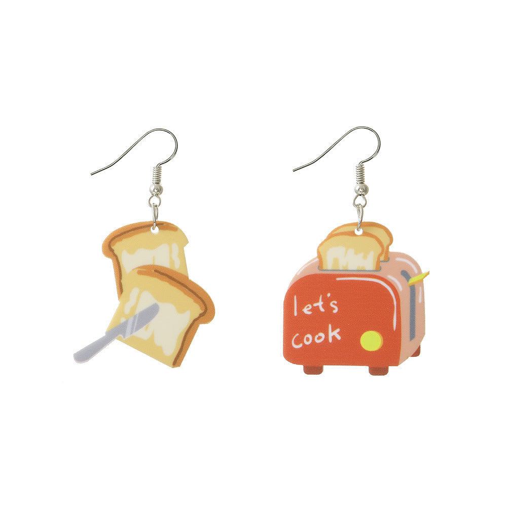 Wholesale  acrylic earrings  cartoon hamburger kitchen tableware modeling earrings