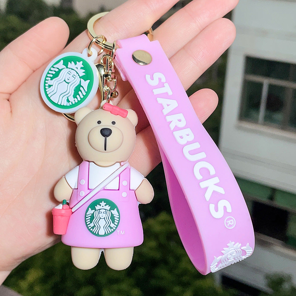 Wholesale Bear Barista Epoxy Doll Keychains ACC-KC-QiWei005