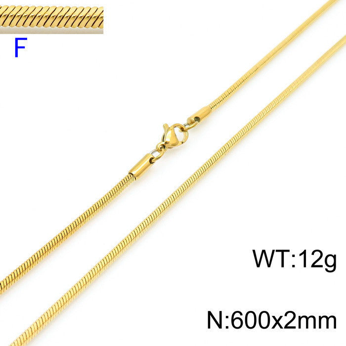 Wholesale 304 Titanium Steel Necklace Square Snake Bone Chain ACC-NE-KaLun004