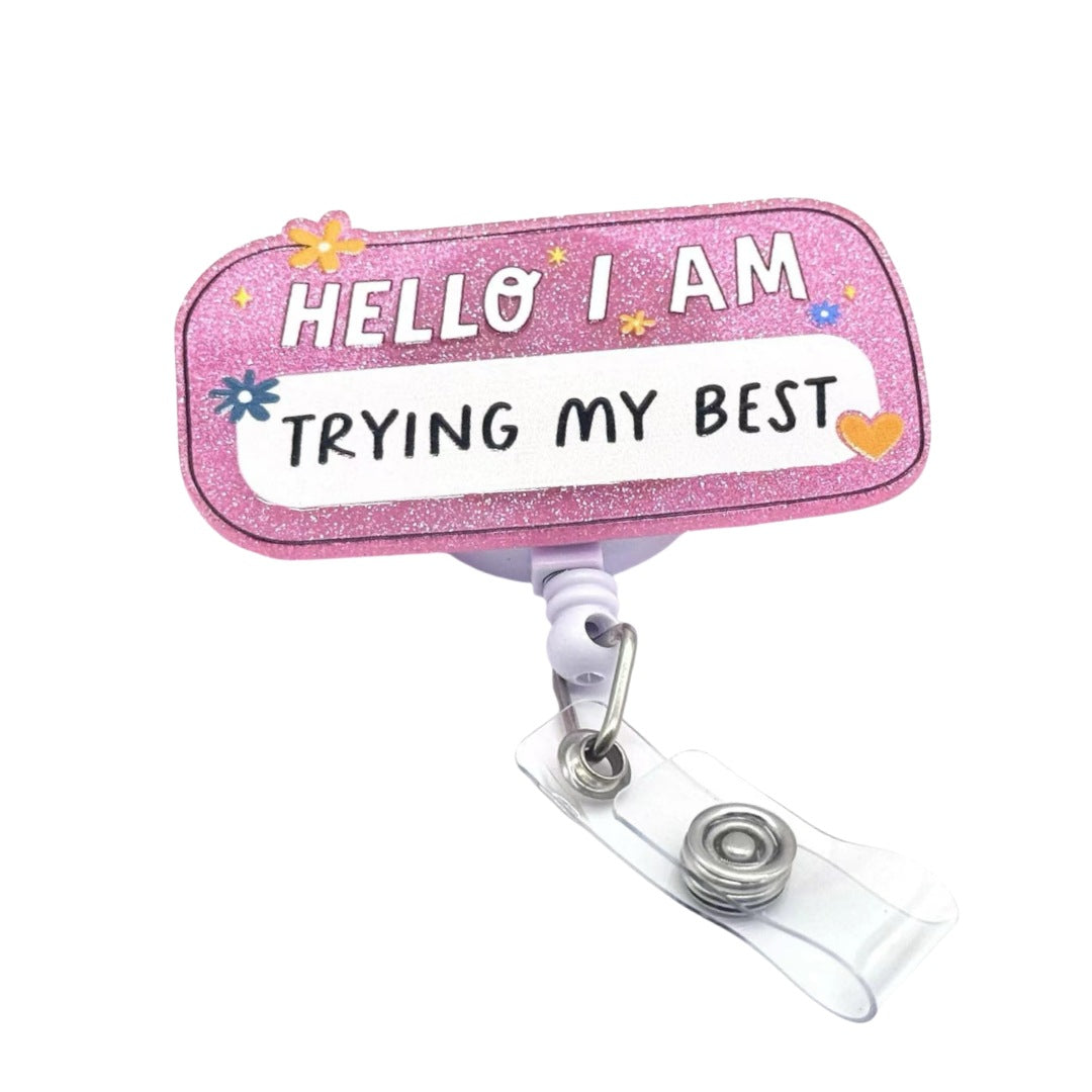 Wholesale Acrylic Badge Reel Keychain with Fun Pattern