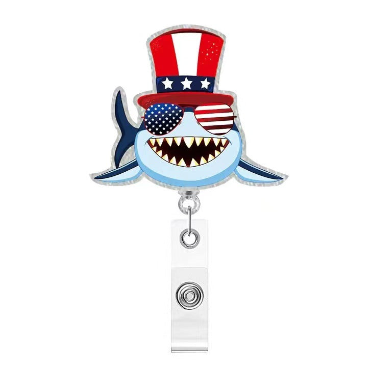 Wholesale Rainbow Flag Acrylic Patriotic Sunshine Retractable Badge Scroll Keychain ACC-KC-LingYu012