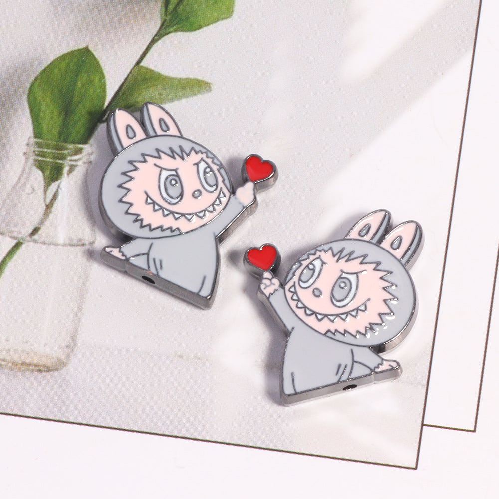 Wholesale Alloy 10pcs Cute Cartoon Beads DIY Bead Accessories