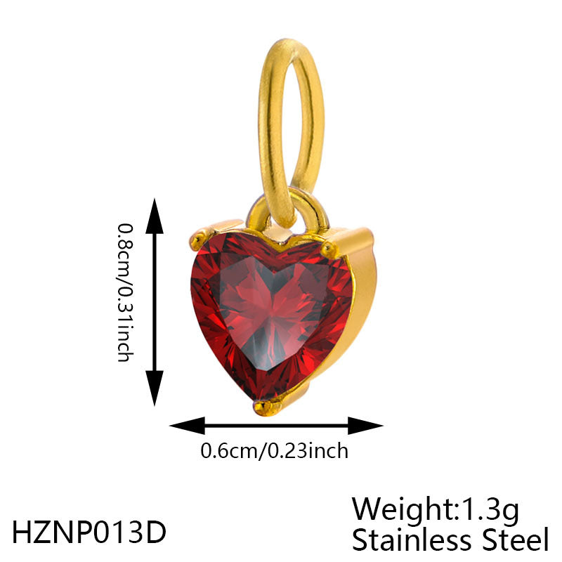 Wholesale Stainless steel heart zircon pendant