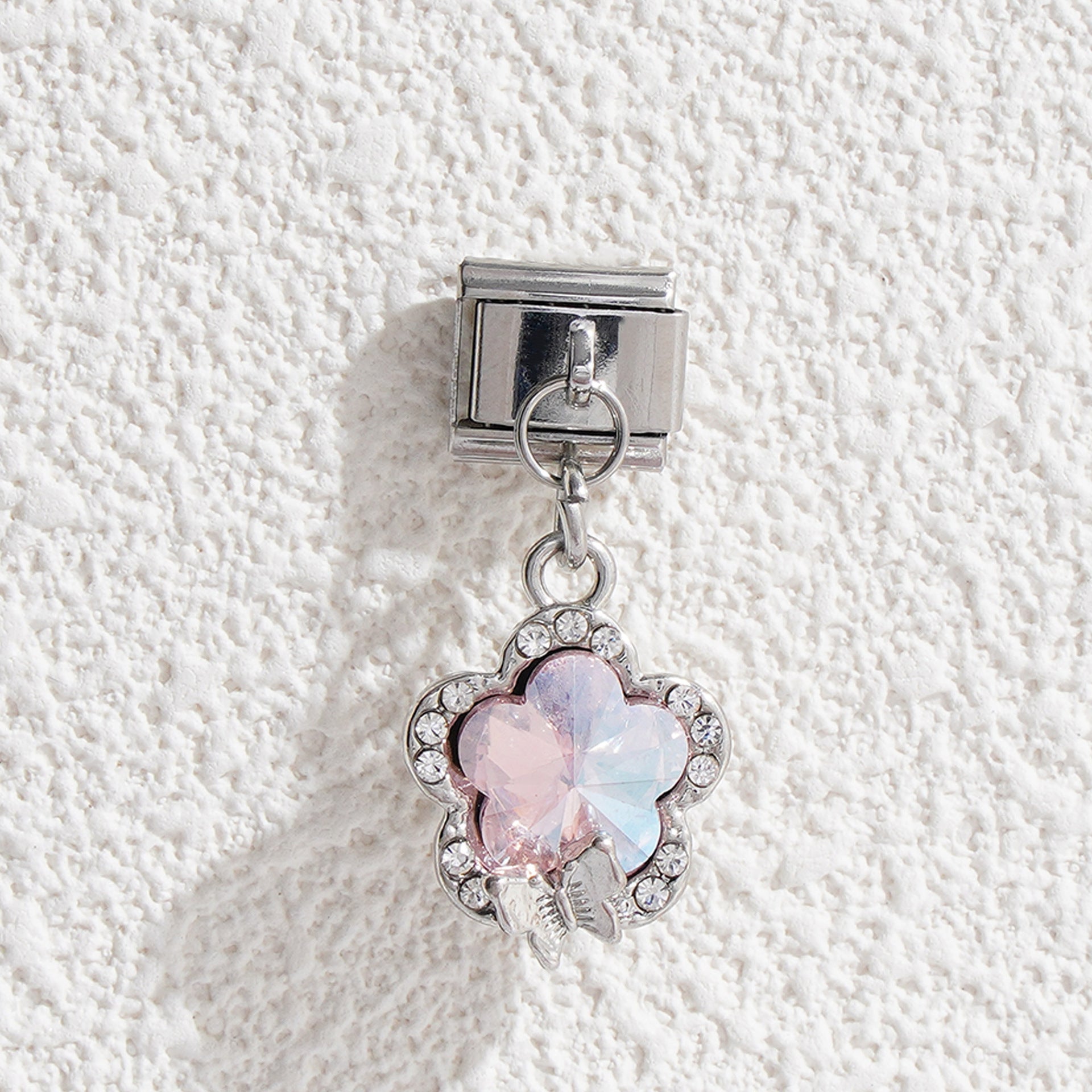 Wholesale 5pcs Italian Charm Bracelet 9mm DIY Splicing Flower Pendant Stainless Steel Composable Bracelet