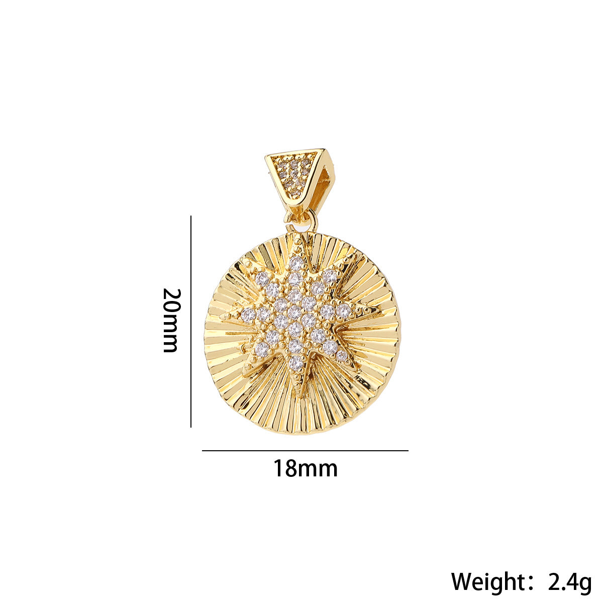 Wholesale Vintage Cross Pendant Gold Plated Brass Zircon DIY Necklace Fashion Accessory