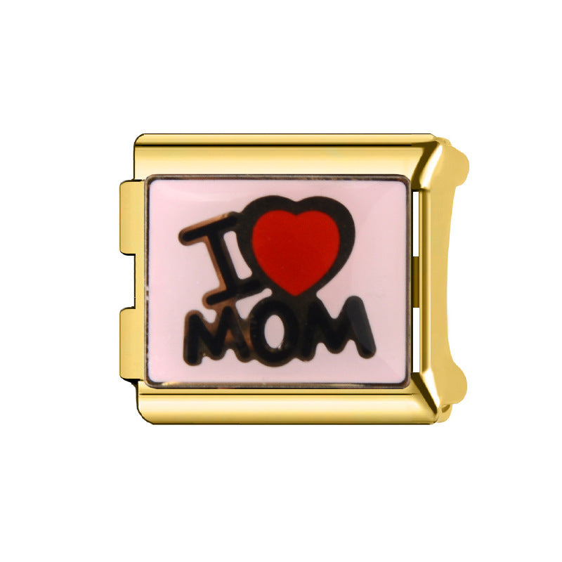 Wholesale Italian Charm Bracelet 9mm DIY Splicing Cartoon Cute Stainless Steel Composable Bracelet