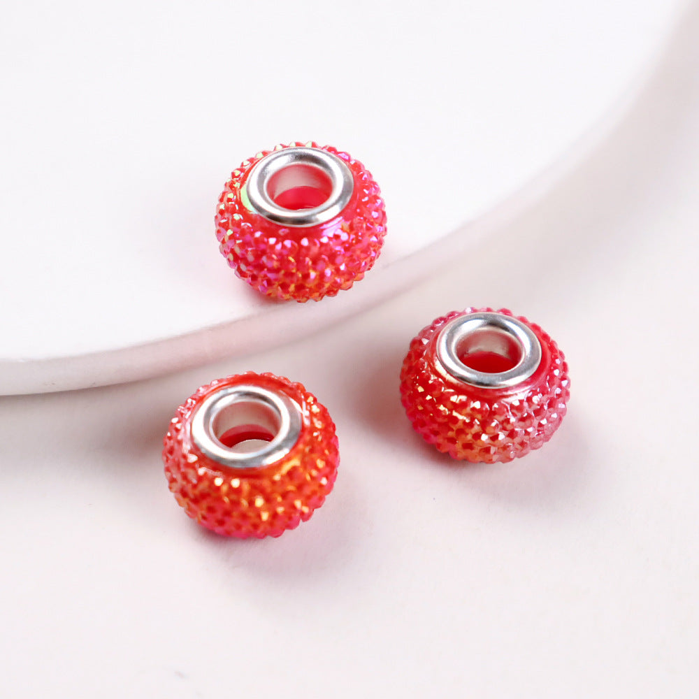 Wholesale100pcs  Big Hole Beads Gypsophila Resin Big Hole Beads DIY Jewelry