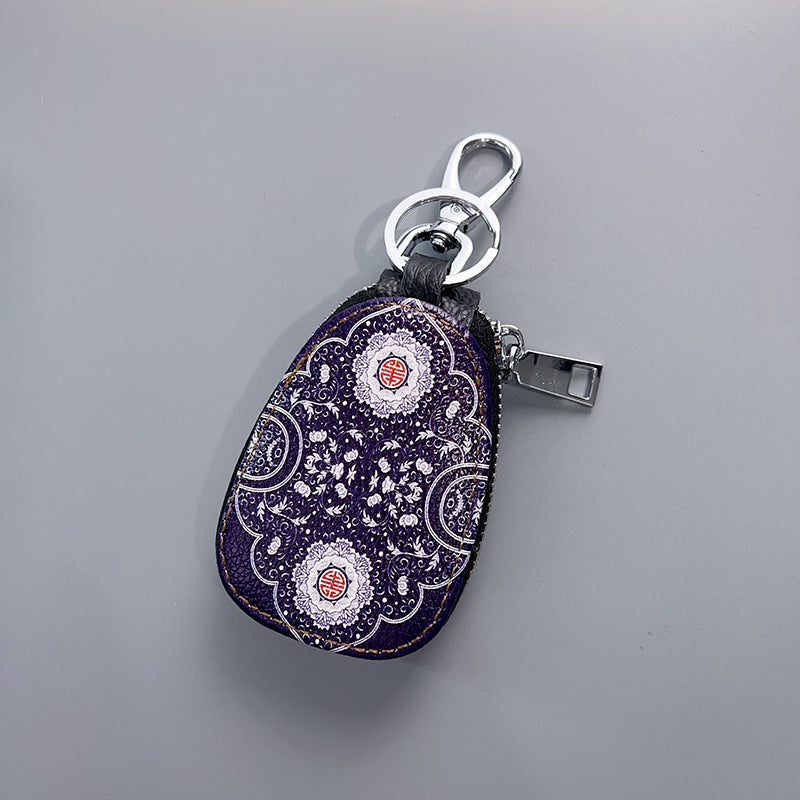 Wholesale Retro Key Bag Zipper Ornaments Car Color Printing Keychains ACC-KC-Mengs001