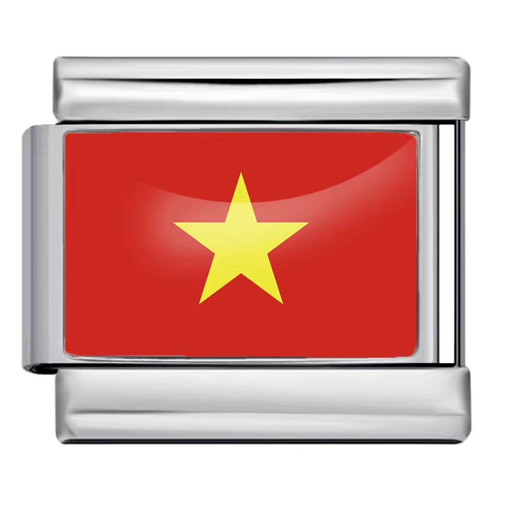 Wholesale Italian Charm Bracelet 9mm DIY Splicing Removable World Flags Stainless Steel Composable Bracelet