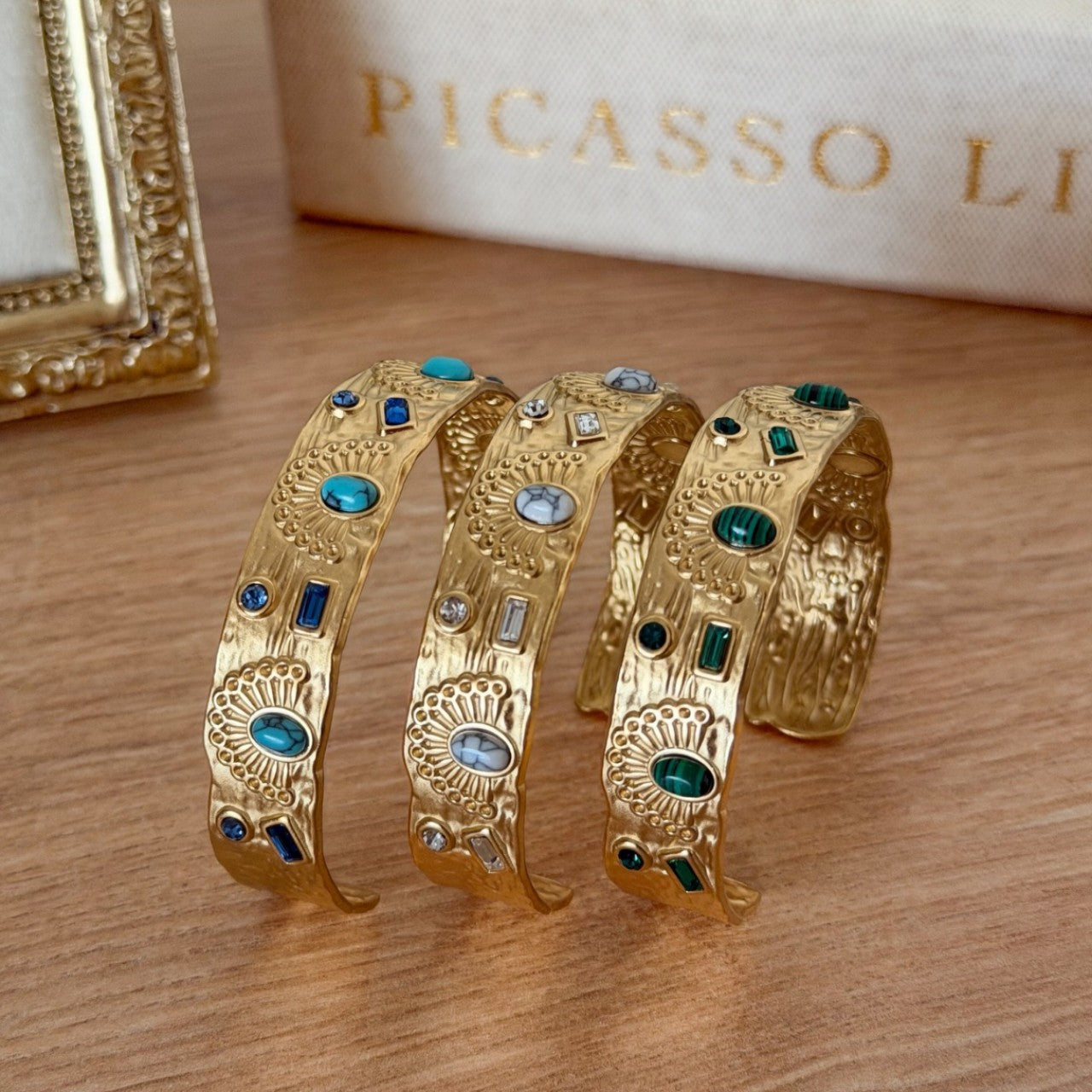 Wholesale Geometric Rhinestone Stainless Steel Adjustable Open Bangle Bracelet Fashion Jewelry Accessory