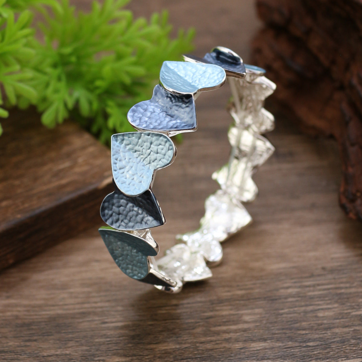 Wholesale  Elastic Heart Shaped  Alloy Jewelry Bracelet